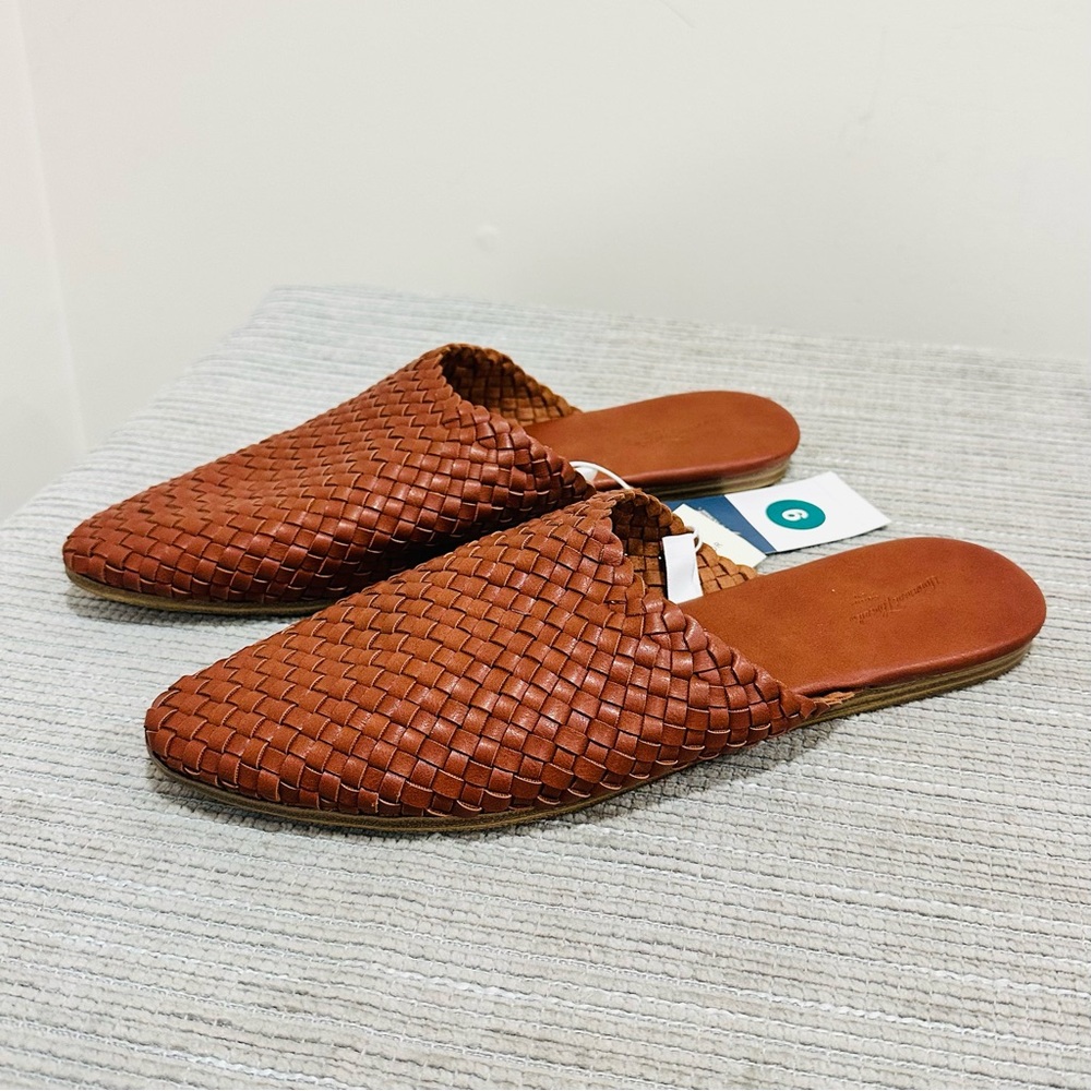 Universal Thread Woven Mule Slides in Cognac Brown